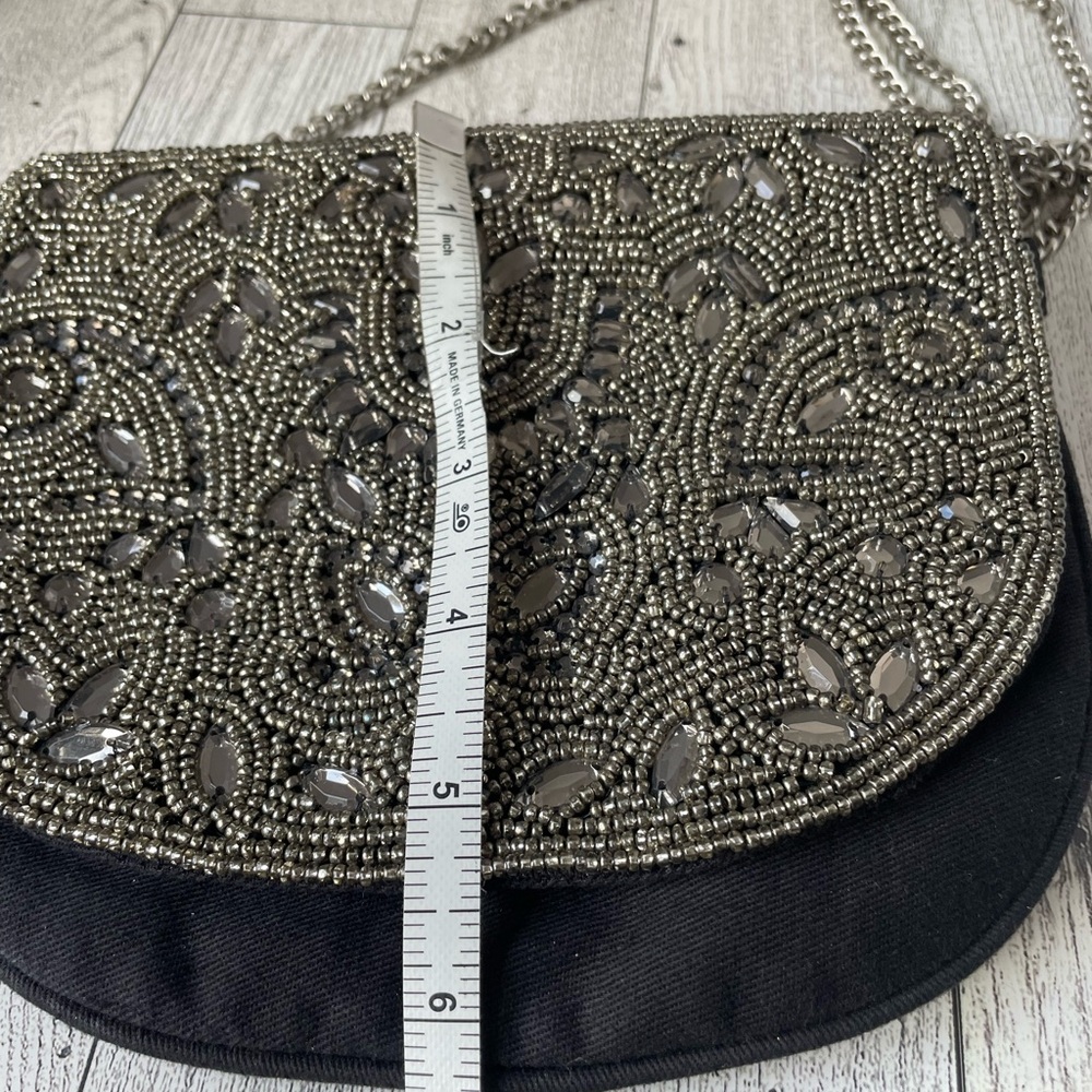 *RARE* BEAUTIFUL AVIVA STANOFF  BEADED COCKTAIL PURSE/BAG/HANDBAG W/METAL CHAIN - Picture 10 of 12